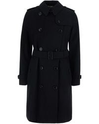 Burberry - 'Kensington' Short Double-Breasted Trench Coat With Waist Belt - Lyst