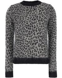 Max Mara - Abadan Crewneck Sweater With All-Over Animal Print - Lyst
