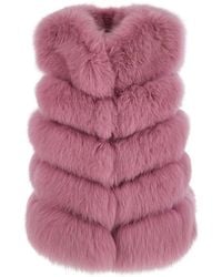 Suprema - Vest With High Collar, Made Of Fur - Lyst