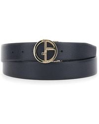 Giorgio Armani - Reversible Belt With Metal Logo Buckle - Lyst