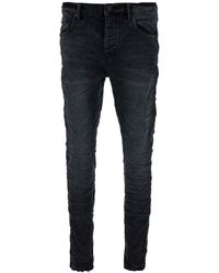 Purple Brand - Fitted Five-pocket Jeans In Crinkled Effect Denim - Lyst