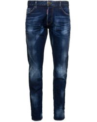 DSquared² - Jeans Slim Con Patch Logo Ed Effetto Sbiadito - Lyst