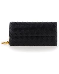 Bottega Veneta - Portafoglio A Catena Con Motivo Intrecciato - Lyst