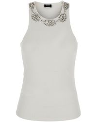Le Plain - Ribbed Top Embroidery With Embroidered Details And Cotton And - Lyst