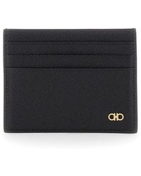 Ferragamo - Card Holder With Micro Gancini On The Front And Logo Lettering On The Rear - Lyst