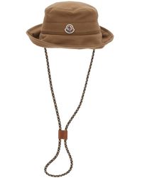 Moncler - Cappello Da Pescatore Con Patch Logo Sul Fronte E Coulisse In - Lyst