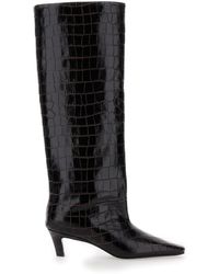Totême - 'The Wide Shaft' Pull-On Boots With Low Heel - Lyst