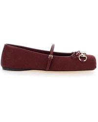 Gucci - Horsebit Gg Canvas & Leather Flat - Lyst