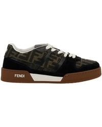 Fendi - ' Match' Low Top Sneakers With Ff Appliqué - Lyst