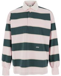 Autry - Polo Shirt With Classic Collar And All-Over Striped Motif - Lyst