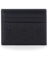 Gucci - 'Emblem' Card Holder With All-Over Embossed Gg Motif - Lyst