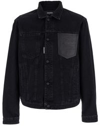 DSquared² - Jacket With Classic Collar And Embossed Logo On The Fr - Lyst