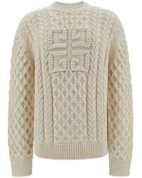 Givenchy - Oversized Ivory Sweater With 4G Logo - Lyst