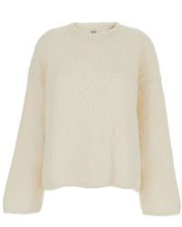 TOTEME - Crewneck Sweater With Ribbed Trims - Lyst
