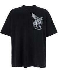 Represent - T-Shirt 'Elegance Unicorn' Girocollo Con Stampa Logo Sul Fro - Lyst