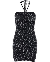 Dolce & Gabbana - Mini Draped Dress With Polka Dots Print - Lyst