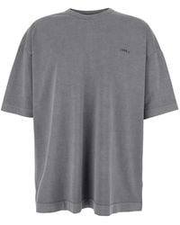 Juun.J - T-Shirt With Logo Embroidered On The Front And Print On Th - Lyst