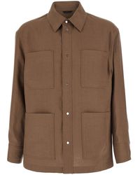 Fendi - Jacket With Classic Collar And Four Patch Pockets On The Front - Lyst