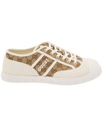 Gucci - And Ebony Low Top Sneakers With Interlocking G Embroidery - Lyst