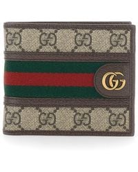 Gucci - 'Ophidia' Bi-Fold Wallet With Gg Plaque On The Front And Web Str - Lyst