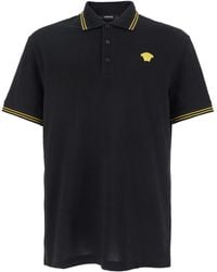 Versace - Polo Con Colletto Classico E Ricamo Medusa Sul Fronte - Lyst