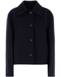 Jil Sander - Giacca in lana blu notte - Lyst