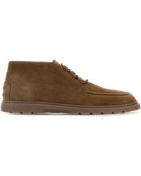 Tod's - Scarpe stringate in pelle scamosciata fango - Lyst
