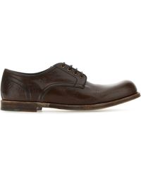 Dolce & Gabbana - Leather Round Toe Derby Shoes - Lyst