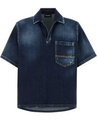 DSquared² - Blue Stretch Denim Shirt - Lyst