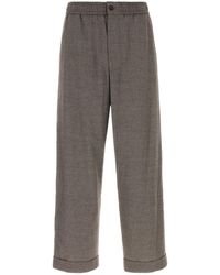 Giorgio Armani - Melange Brown Wool Blend Pant - Lyst