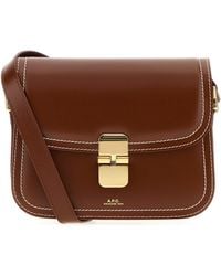 A.P.C. - Chocolate Leather Small Grace Crossbody Bag - Lyst