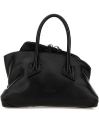 The Attico - Black Leather Mini La Passeggiata Handbag - Lyst