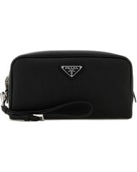 Prada - Beauty case in pelle nera - Lyst