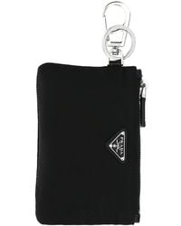 Prada - Portachiavi in nylon nero - Lyst
