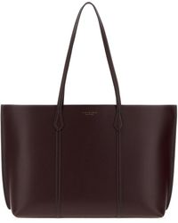 Tory Burch - Aubergine Leather Perry Shopping Bag - Lyst