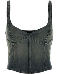 Balenciaga - Top in denim - Lyst