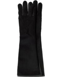 Loulou de Saison - Black Leather And Calf Hair Edna Gloves - Lyst