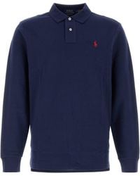 Polo Ralph Lauren - Navy Blue Piquet Polo Shirt - Lyst