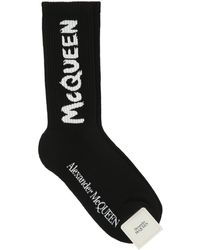 Alexander McQueen - Graffiti Logo Print Socks - Lyst