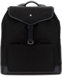 Montblanc - Black Canvas Backpack - Lyst