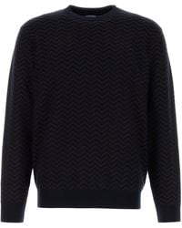 Giorgio Armani - Maglione in misto lana stretch ricamata - Lyst