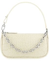 BY FAR - Ivory Leather Mini Rachel Handbag - Lyst