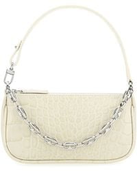 BY FAR - Ivory Leather Mini Rachel Handbag - Lyst