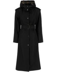 Burberry - Black Nylon Trench Coat - Lyst