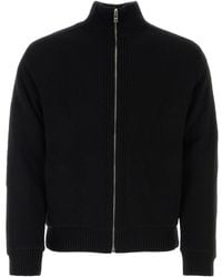 Prada - Cardigan in misto lana nera - Lyst