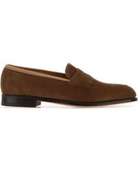 Edward Green - Brown Suede Piccadilly Loafers - Lyst