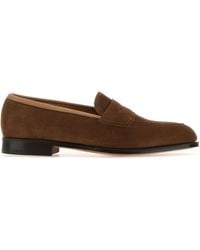 Edward Green - Brown Suede Piccadilly Loafers - Lyst