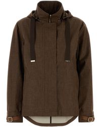 Herno - Brown Linen Blend Jacket - Lyst