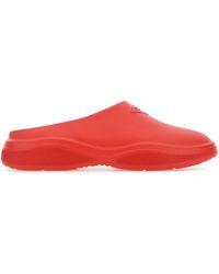 Prada Red Rubber Slippers