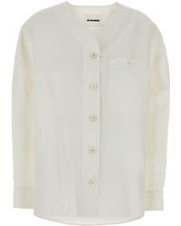 Jil Sander - White Linen Blend Oversize Shirt - Lyst